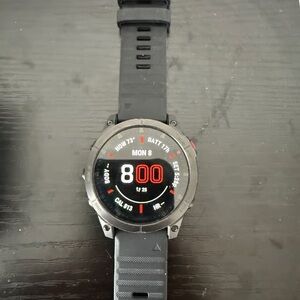 Garmin Black Smartwatch with Red Accents